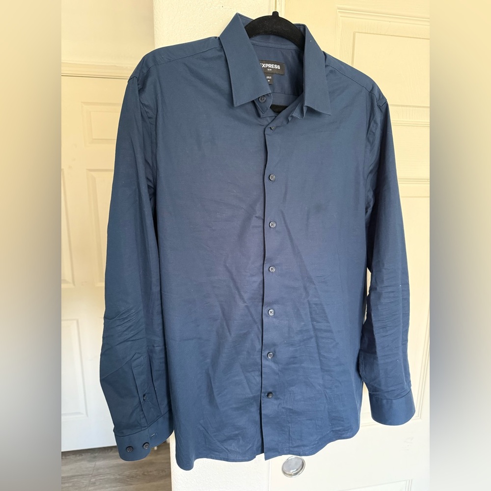 Express Men's Navy Dress Shirt